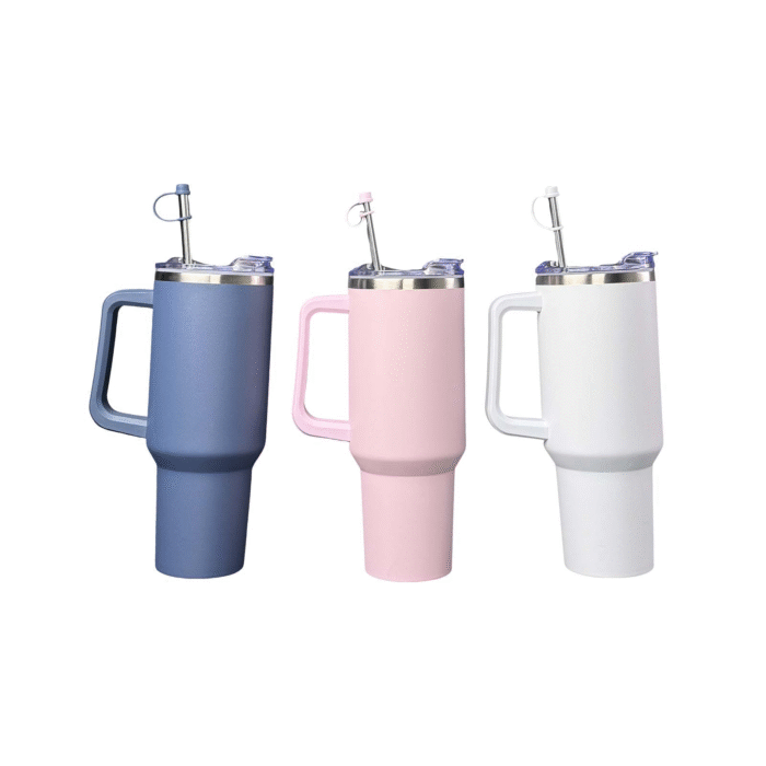 40oz/1200ml stainless steel car-mounted thermos water bottle, stainless steel straw, PP handle for easy carrying - Image 6