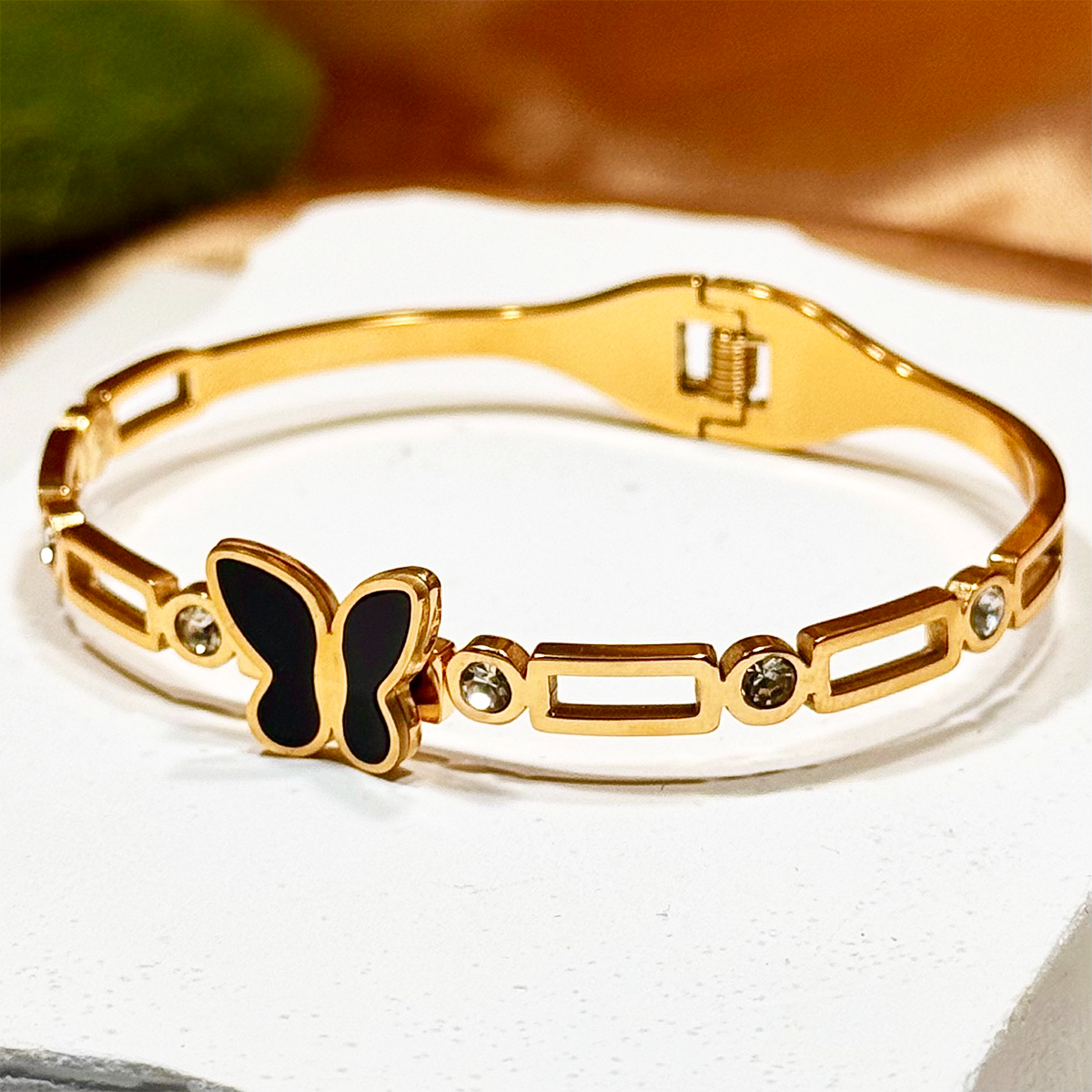 Lxalry Gold Electroplated Pure Iron Cuff Bracelet, Handmade Minimalist Jewelry for Women, Luxury Everyday & Formal Wear Essential with Secure Comfort Fit - Image 7