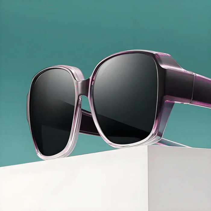 Dual-Use Clip-On Fashion Glasses - Crystals, Stylish Rectangular Design, Unisex, Driving Accessories, Eyewear Accessories - Image 3