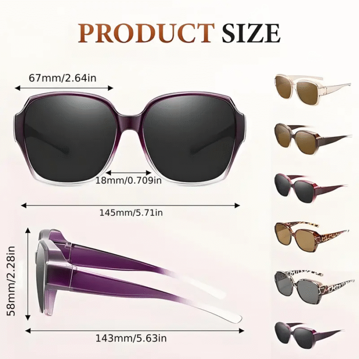 Dual-Use Clip-On Fashion Glasses - Crystals, Stylish Rectangular Design, Unisex, Driving Accessories, Eyewear Accessories - Image 5