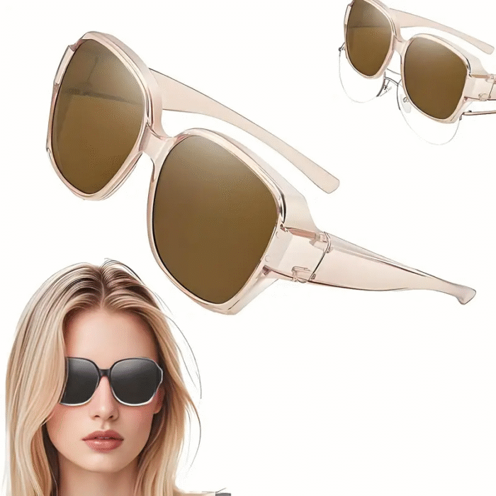 Dual-Use Clip-On Fashion Glasses - Crystals, Stylish Rectangular Design, Unisex, Driving Accessories, Eyewear Accessories - Image 6