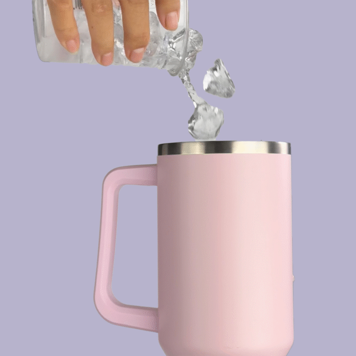 40oz/1200ml stainless steel car-mounted thermos water bottle, stainless steel straw, PP handle for easy carrying - Image 5