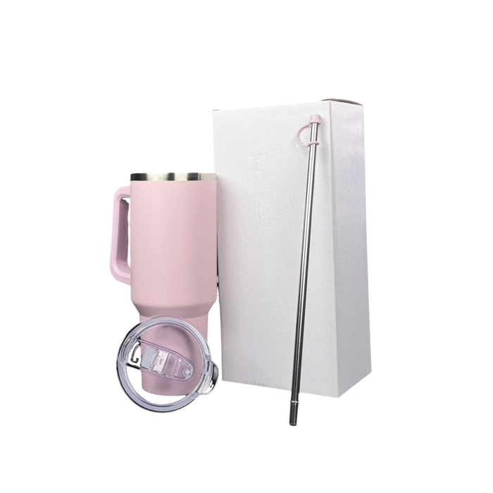 40oz/1200ml stainless steel car-mounted thermos water bottle, stainless steel straw, PP handle for easy carrying - Image 8